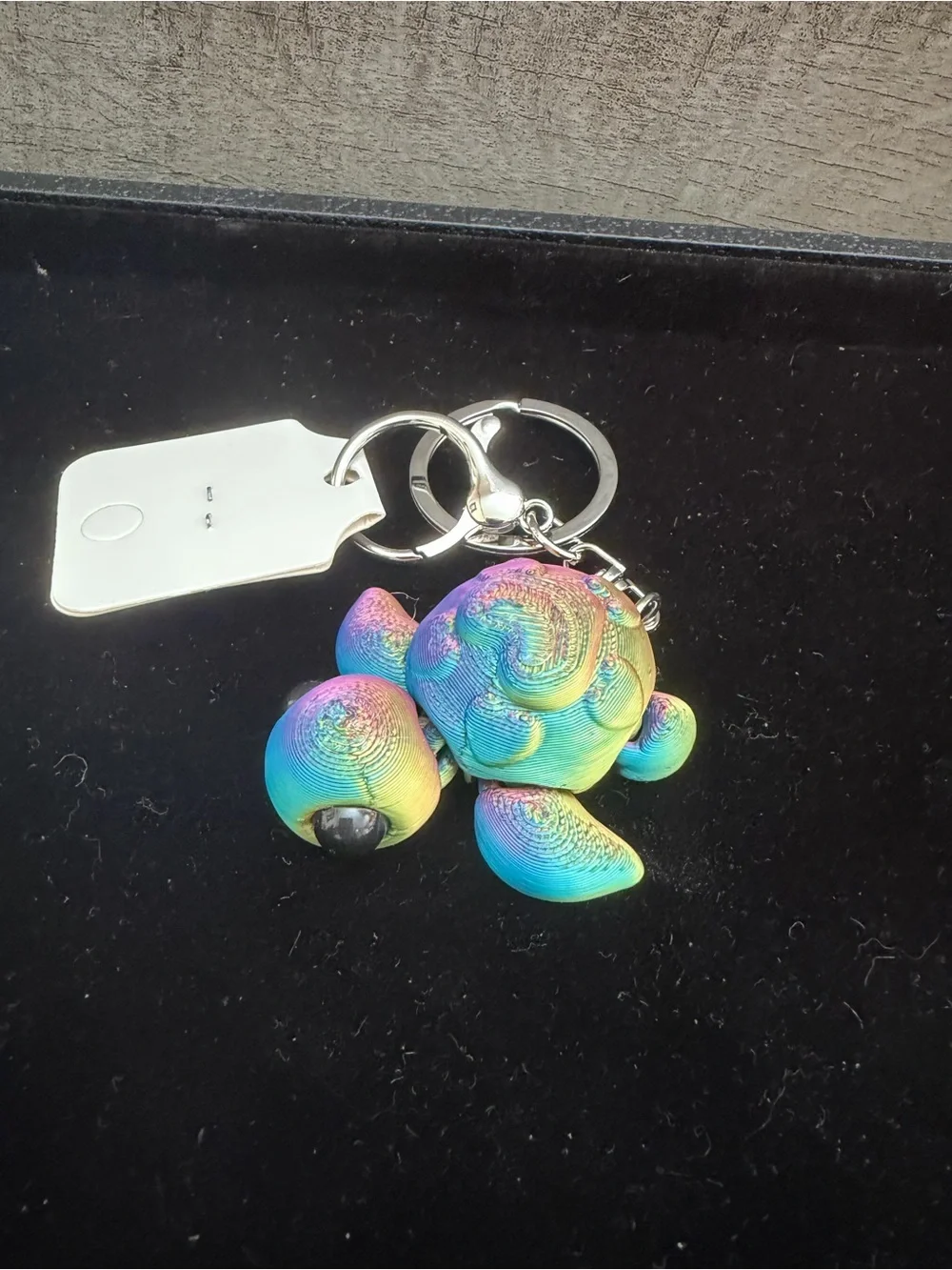 Rainbow Turtle Keychain Purse Charm 3D Printed Colorful Ocean Animal